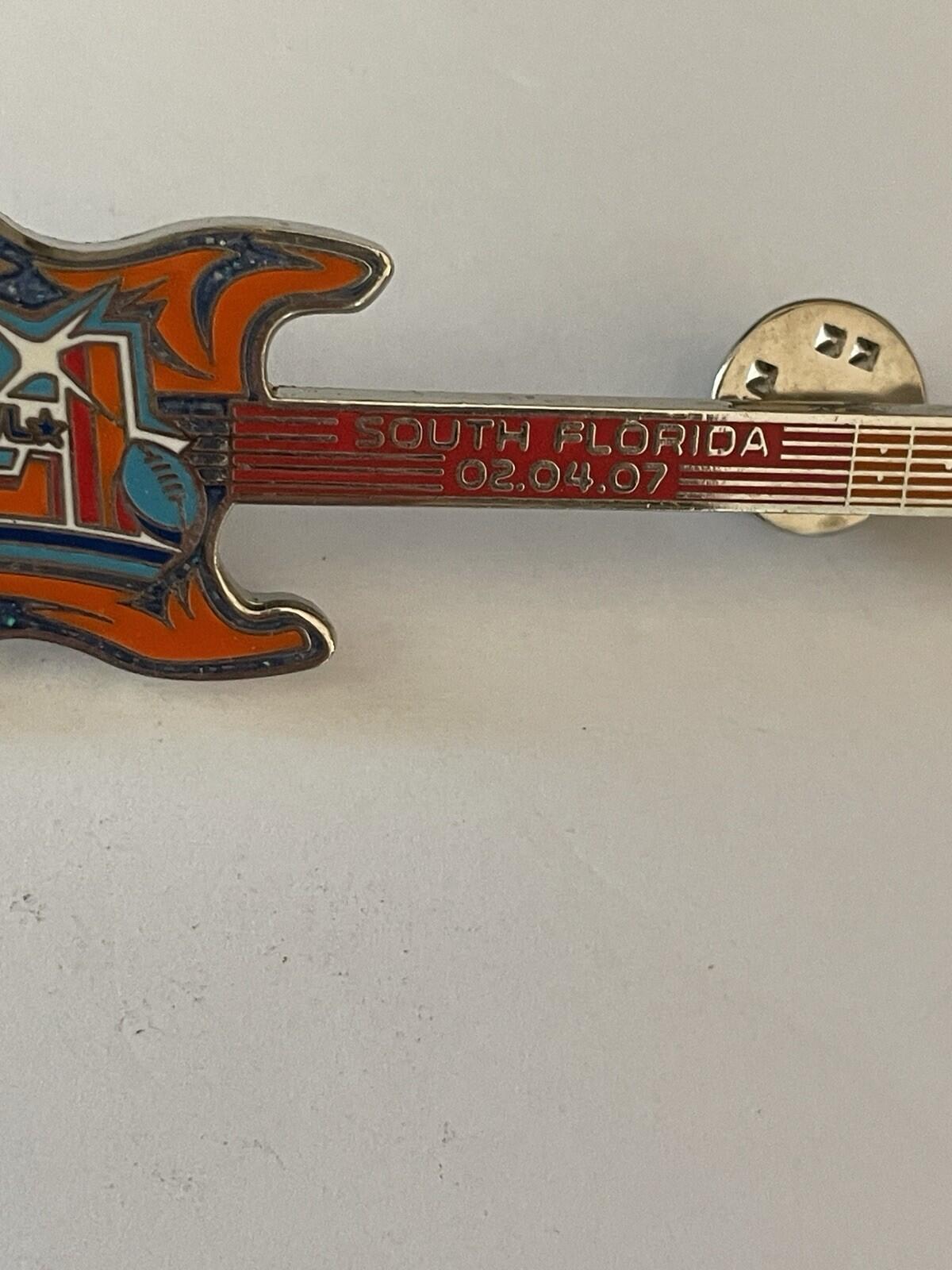 Hard Rock Cafe Guitar Pin Super Bowl XLI 2-4-07 South Florida Pin - Image 2