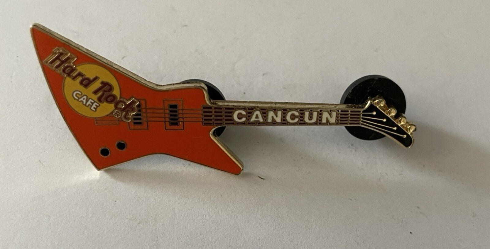 Hard Rock Cafe Orange Guitar Pin Cancun Pin