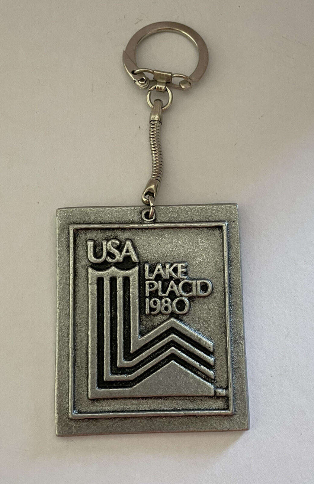 USA Lake Placid 1980 Olympics Metal Keychain Key Chain