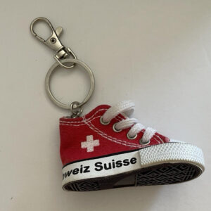 Switzerland Schweiz Swiss Red High Top Sneaker Shoe Keychain Key Chain