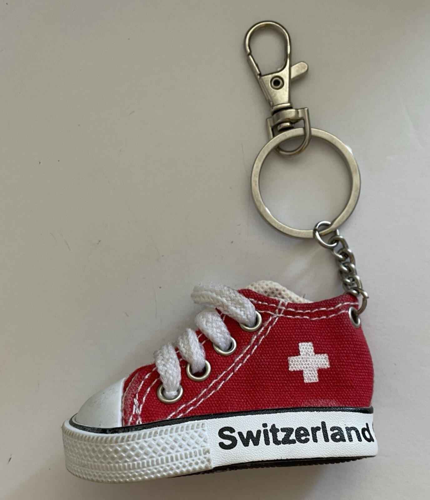 Switzerland Schweiz Swiss Red High Top Sneaker Shoe Keychain Key Chain - Image 2