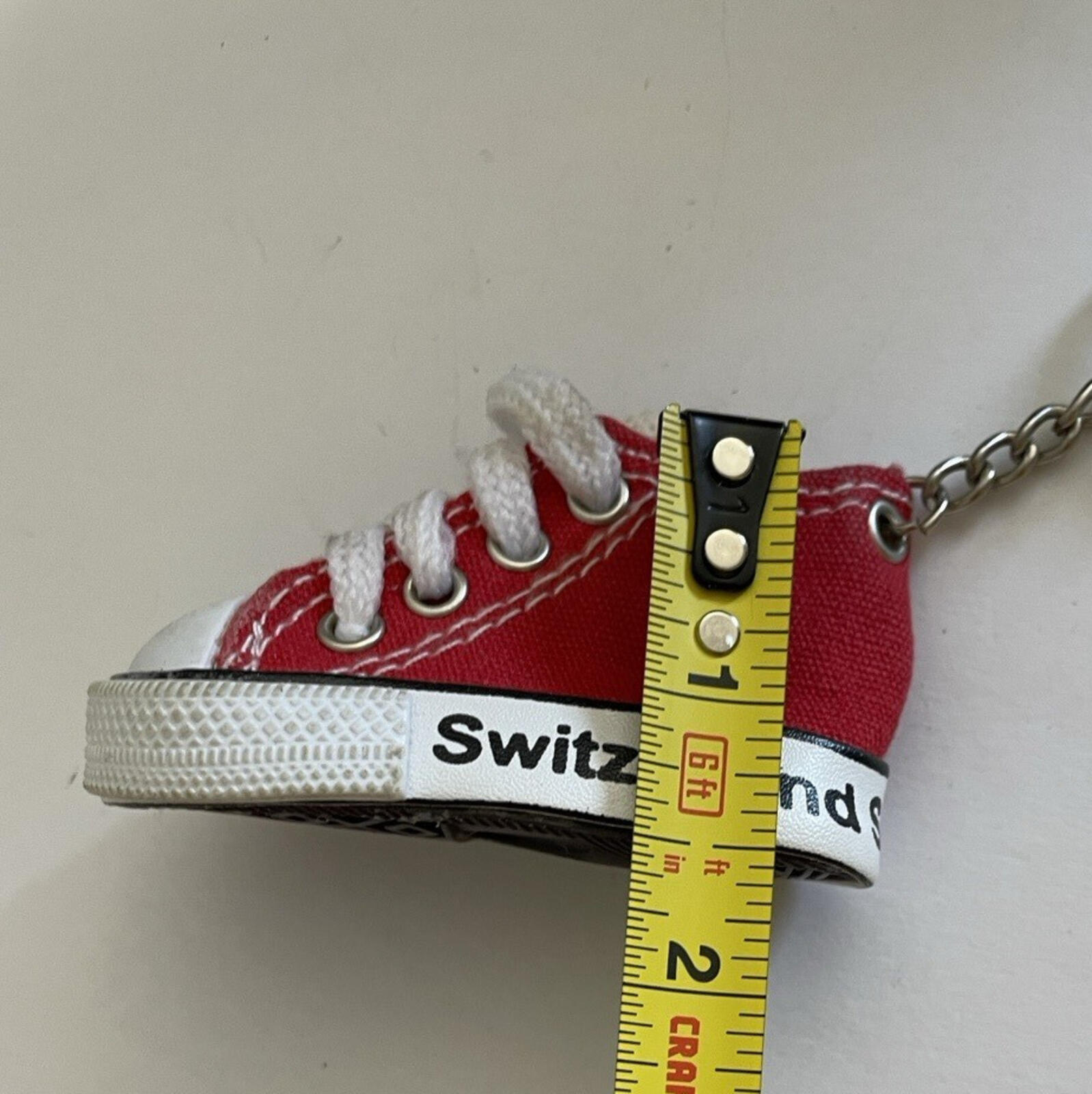 Switzerland Schweiz Swiss Red High Top Sneaker Shoe Keychain Key Chain - Image 6