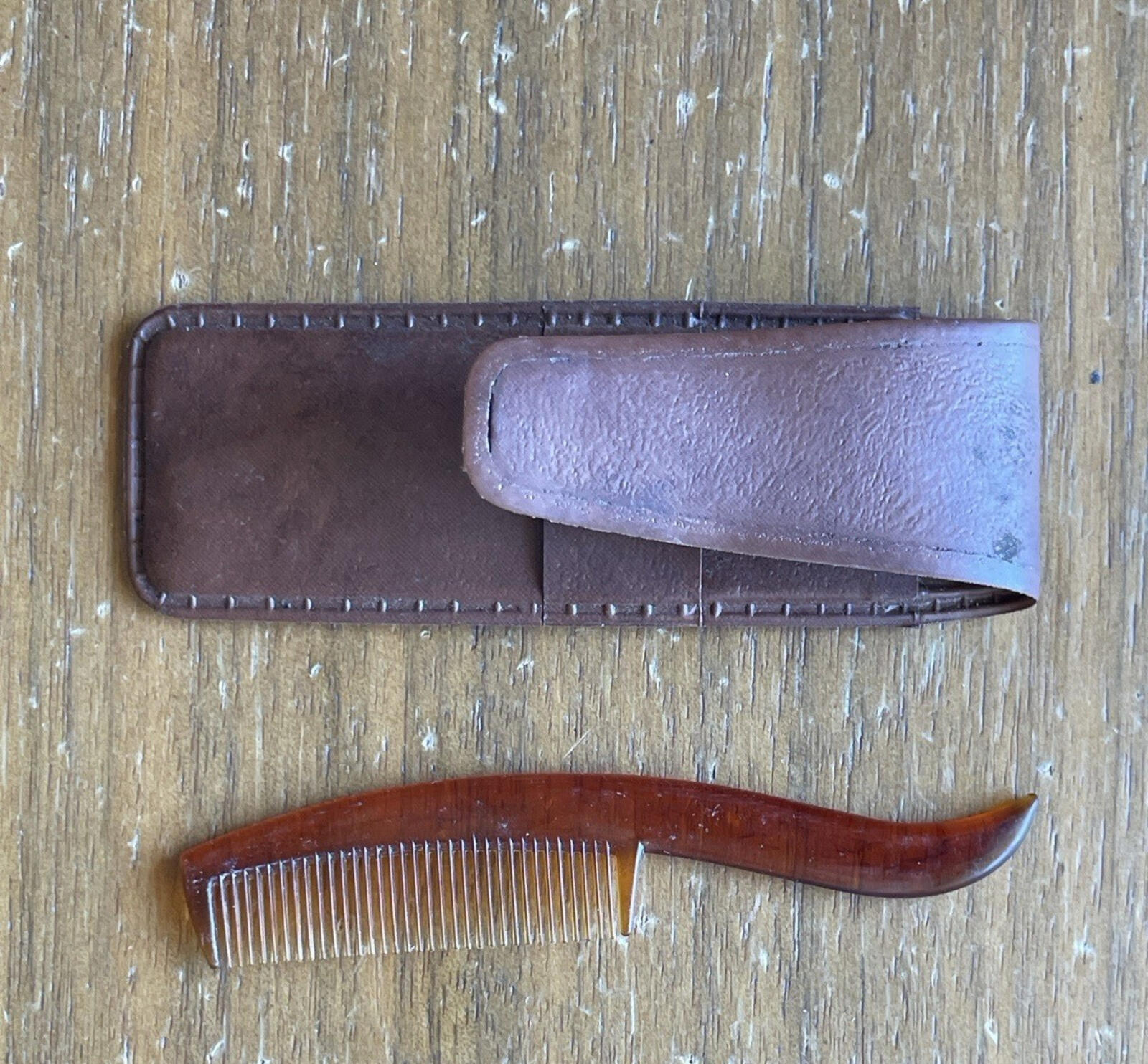 Mustache Comb And Pocket Carrying Case Vintage Comb